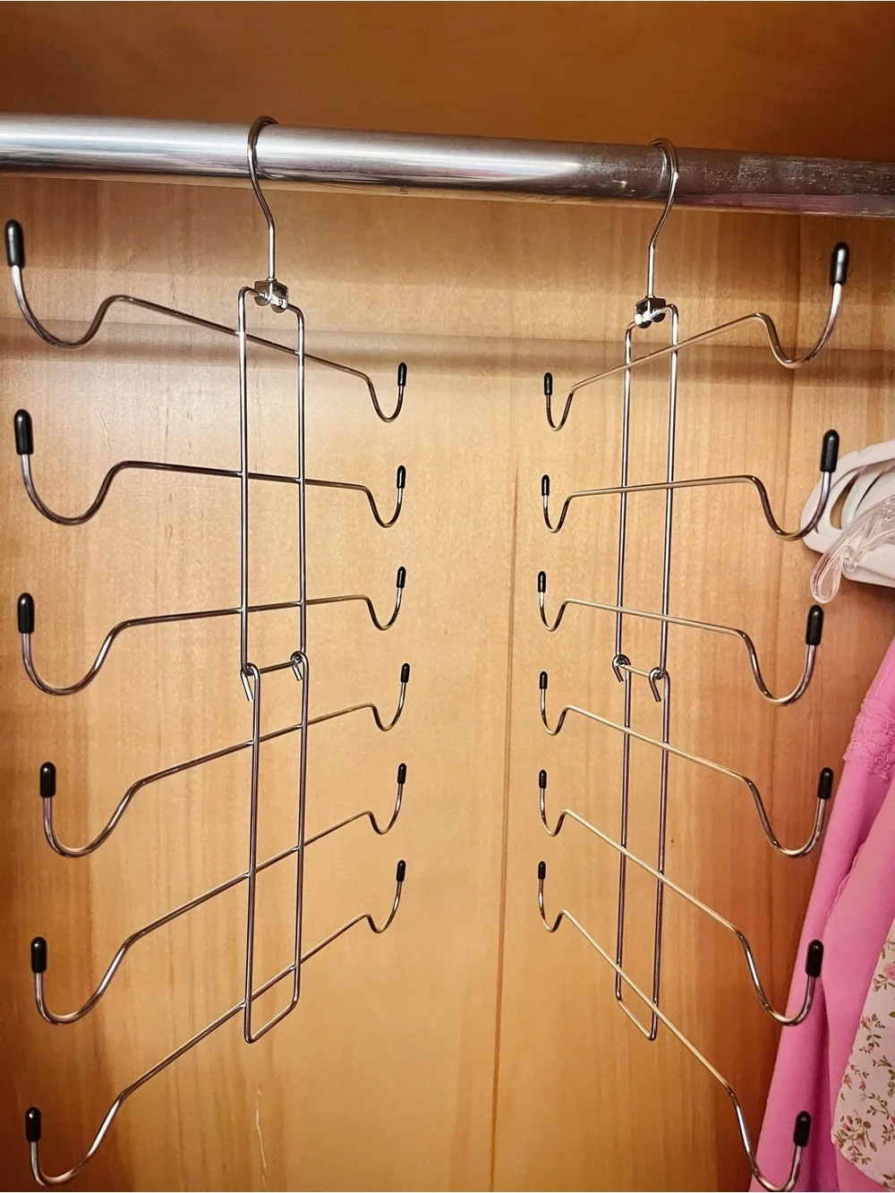 Multi-Tier Metal Closet Organizer Hanger - Silver